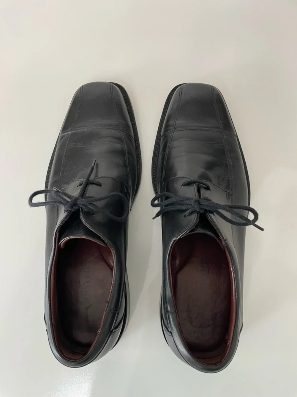 Johnston & Murphy Leather Dobson Cap Toe Oxford Black Dress Shoes, Mens size 10